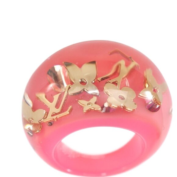 Louis Vuitton Pink, Clear & Gold Berg Uncle John Resin Inclusion Ring  US Size 7 - Picture 4 of 9